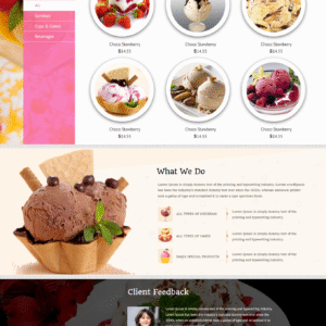 Ice Cream Website Template - WordPress Theme