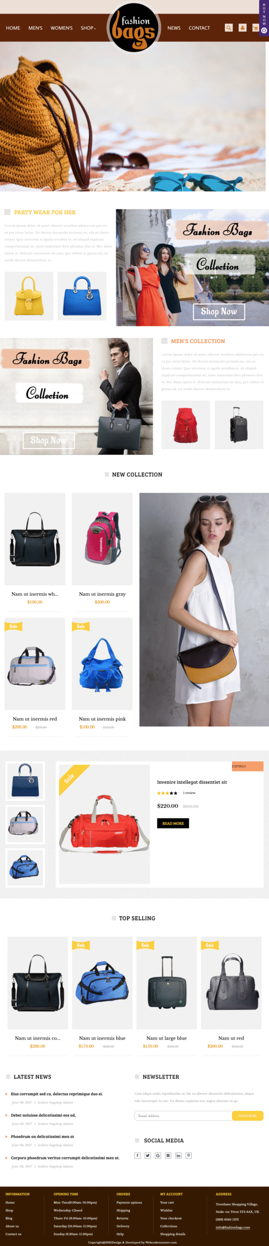 Fashion Bags Website Template – Shopify Theme